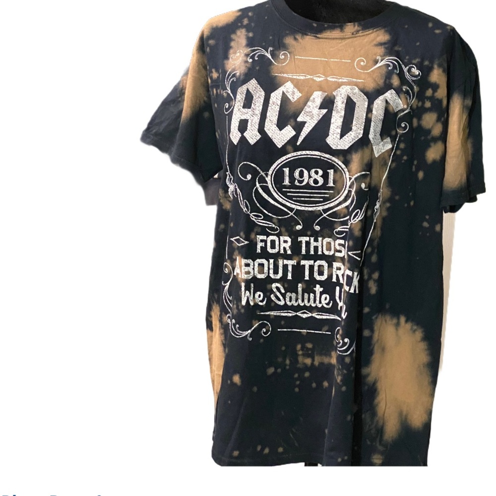 New - AC/DC Black Bleached 1981 T-Shirt